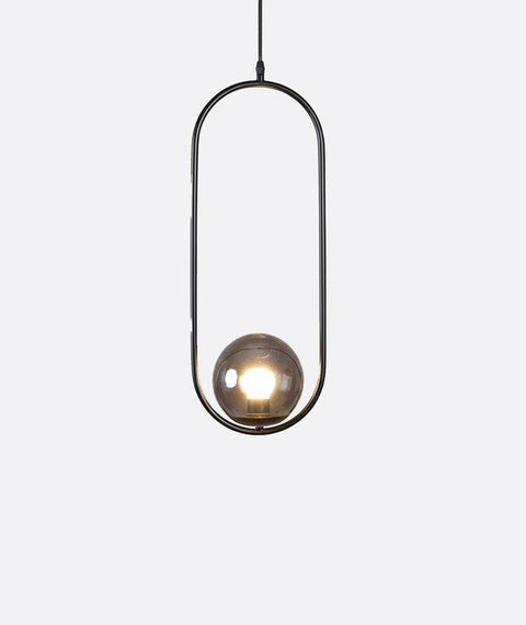Stylish Pendant â€“ Black Metal Frame& Smoked Grey