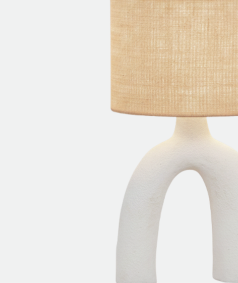 Modern Burlap Arch Table Lamp