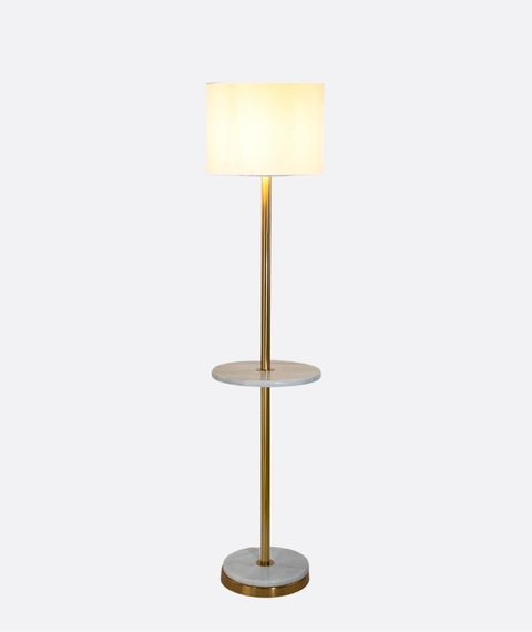 Modern Glam White & Gold Functional Floor Lamp
