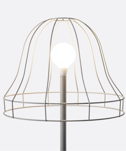 Grey Wireframe Table & Floor Lamp