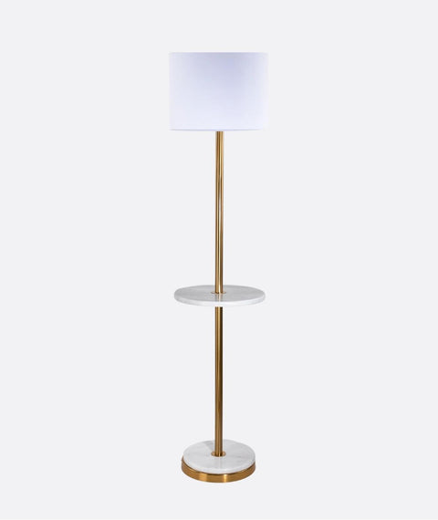 Modern Glam White & Gold Functional Floor Lamp