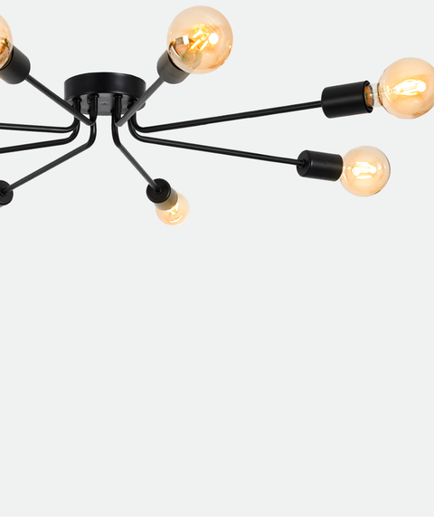 Industrial Black Branched Chandelier