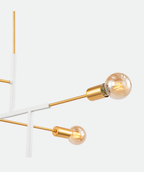 '-WH Modern WhiteBranched Chandelier