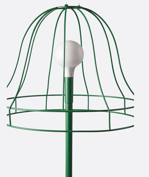 Green Wireframe Table & Floor Lamp
