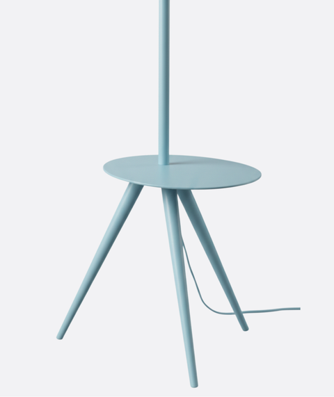 Baby Blue Wireframe Table & Floor Lamp