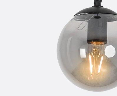 Smoked Grey Glass Ball  Pendent