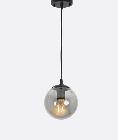 Smoked Grey Glass Ball  Pendent