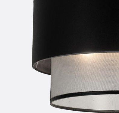 Black Leather Shade Single Pendant