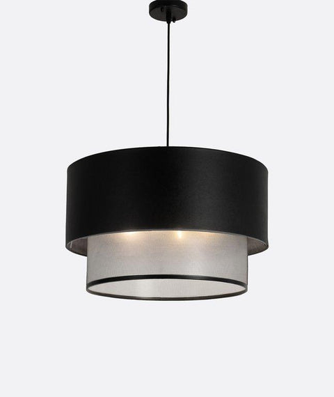 Black Leather Shade Single Pendant