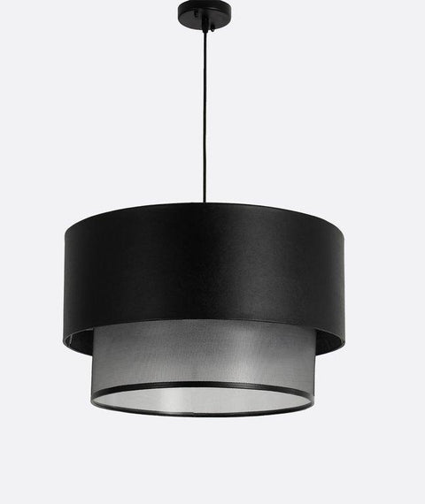 Black Leather Shade Single Pendant