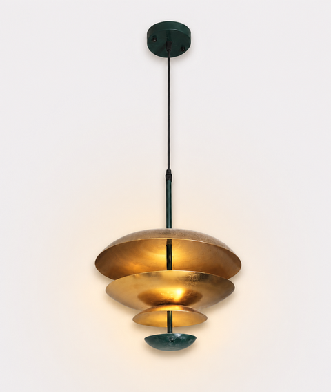 Balance Pendant Light â€“ Emerald Green & Gold Edition