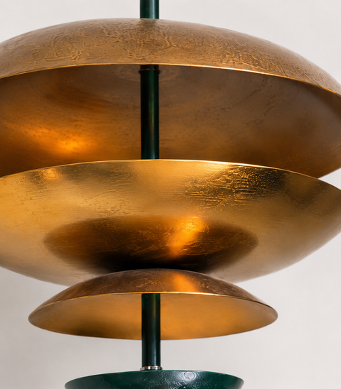 Balance Pendant Light â€“ Emerald Green & Gold Edition