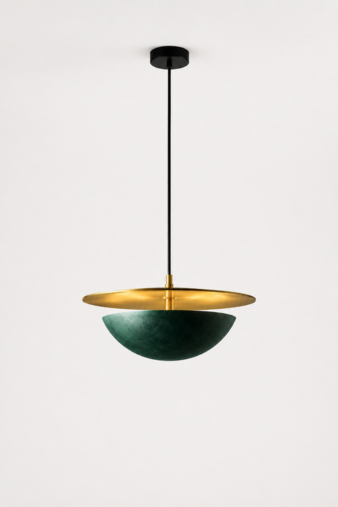 Balance Pendant Light â€“ Emerald Green & Gold Edition