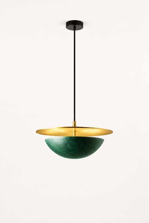Balance Pendant Light â€“ Emerald Green & Gold Edition
