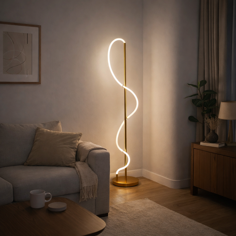 Gold LED Floor Lamp