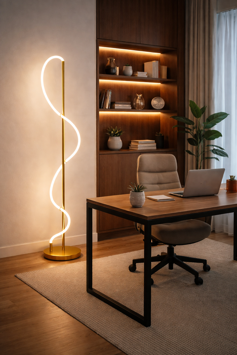 Gold LED Floor Lamp