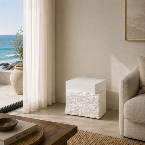 Textured Sculptural Side Table