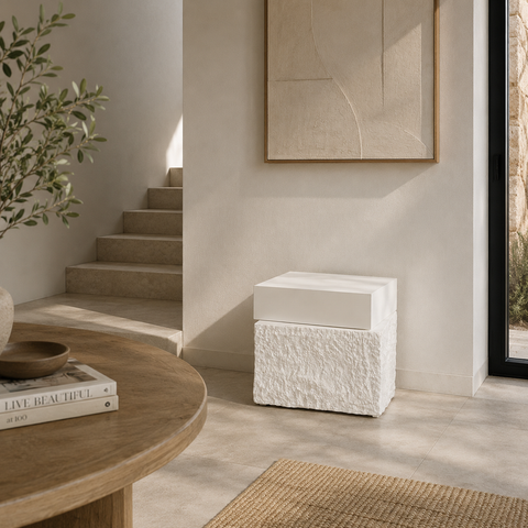 Textured Sculptural Side Table