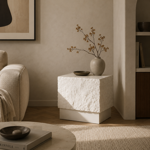 Textured Sculptural Side Table
