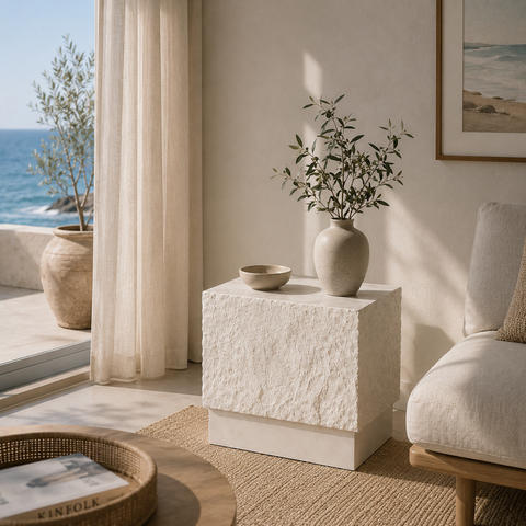Textured Sculptural Side Table