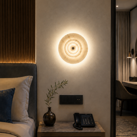 Circular Marble Wall Sconce
