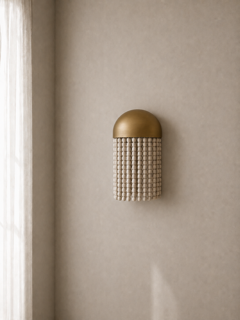 Golden Beaded Wall Sconce