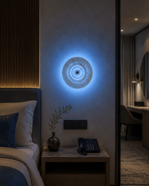 Circular Marble Wall Sconce