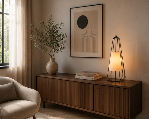 Modern Geometric Metal Table Lamp
