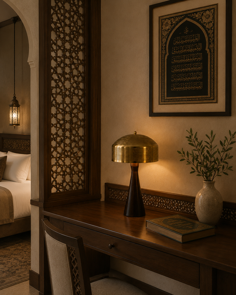Luxury Golden Lamp with Warm Islamic Elegance