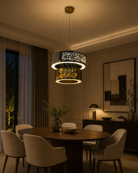 Islamic silver and gold chandelier
