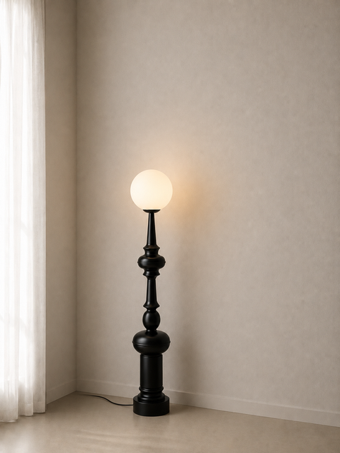 Modern Sculptural Black Floor Lamp