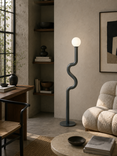 Modern Copper Brown Floor Lamp