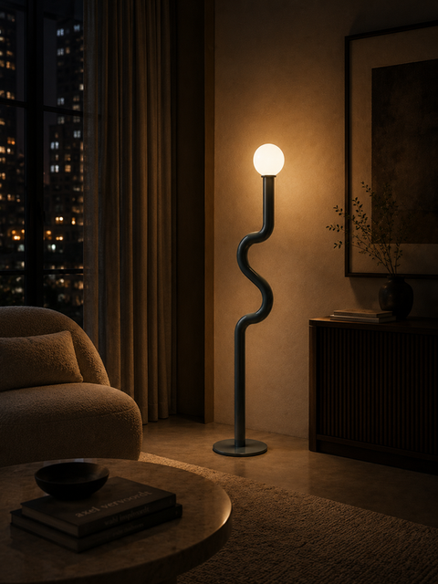 Modern Copper Brown Floor Lamp
