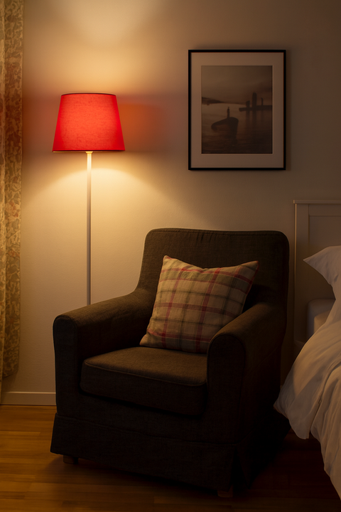 Modern White And Red Torchiere