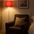 Modern White And Red Torchiere