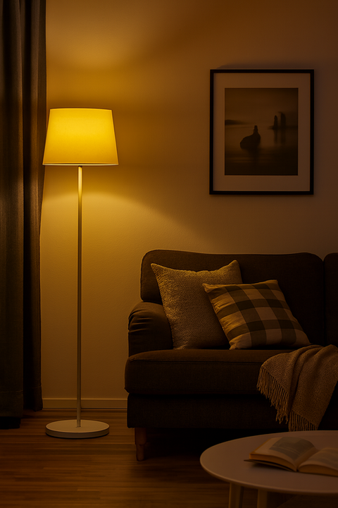 Modern White And Yellow Floor Lamp