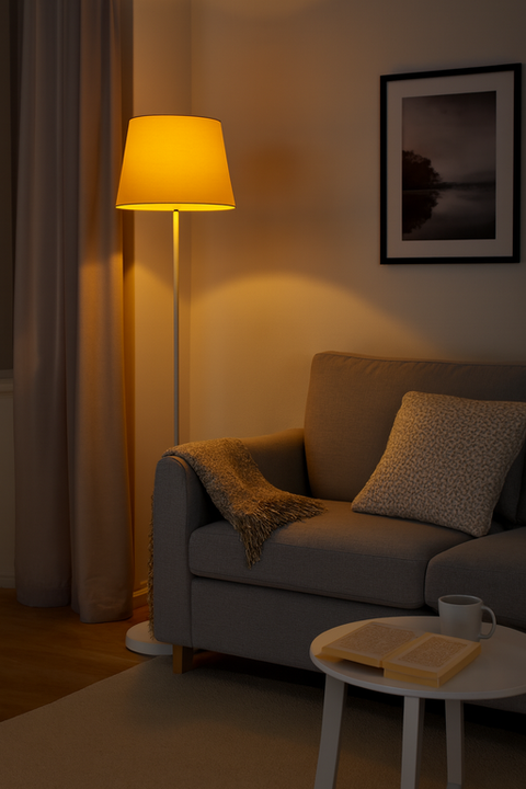 Modern White And Yellow Floor Lamp