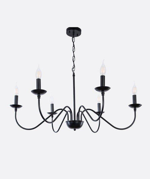 Contemporary Black Candle-Style Chandelier