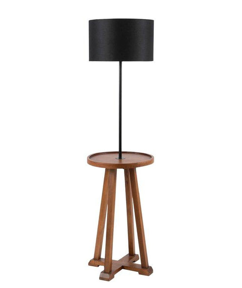 Wooden Floor Lamp with Table