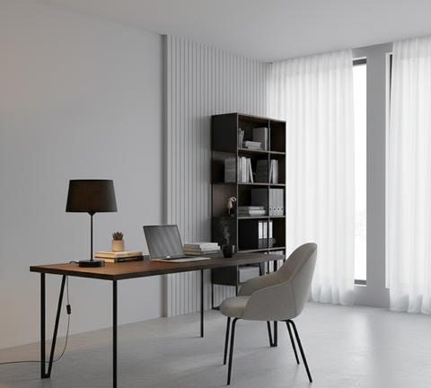 Minimal All Black Table Lamp
