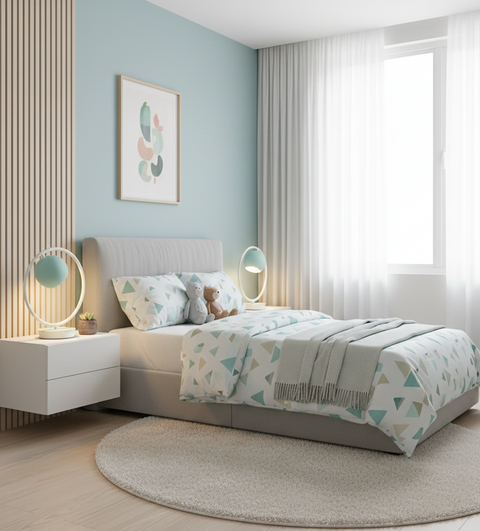 Modern Baby Blue Table Lamp