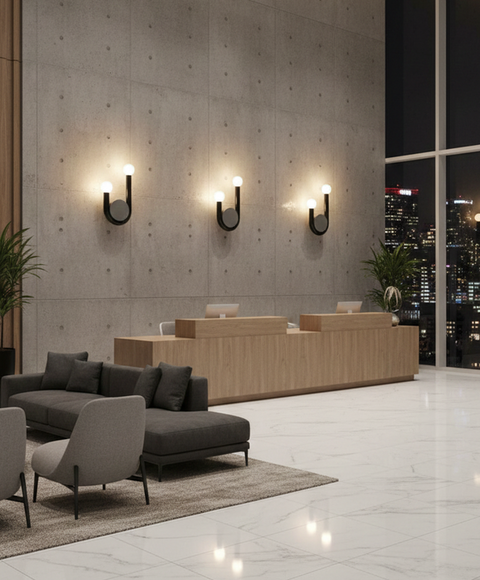 Armed Black Wall Lamp