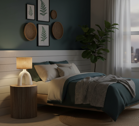 Modern Burlap Arch Table Lamp