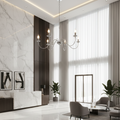 Contemporary Silver Candle-Style Chandelier