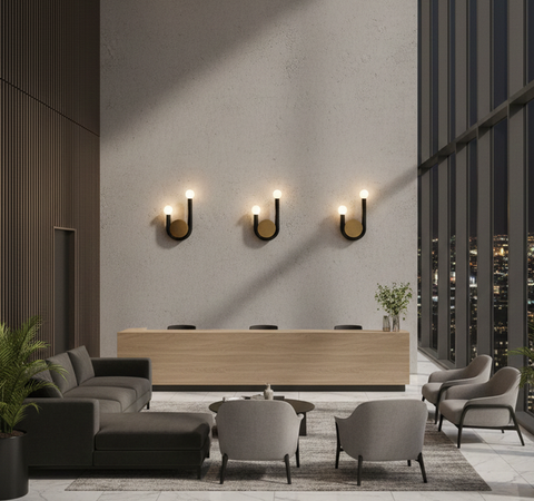 Stylish Armed Black Wall Lamp