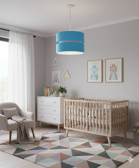 Contemporary Baby Blue Shaded Pendant
