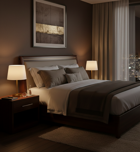 Elegant Gold Table Lamp with Cotton Shade