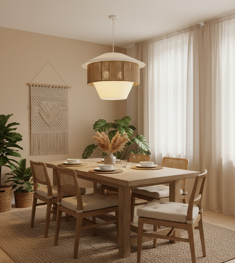 Boho Rope White Pendant Ceiling