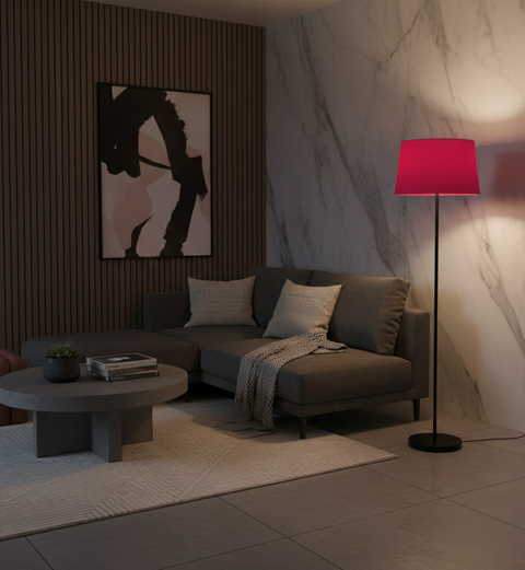 Modern Pink  And Black Torchiere