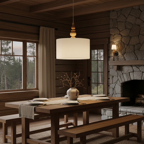 Rustic White shades pendant